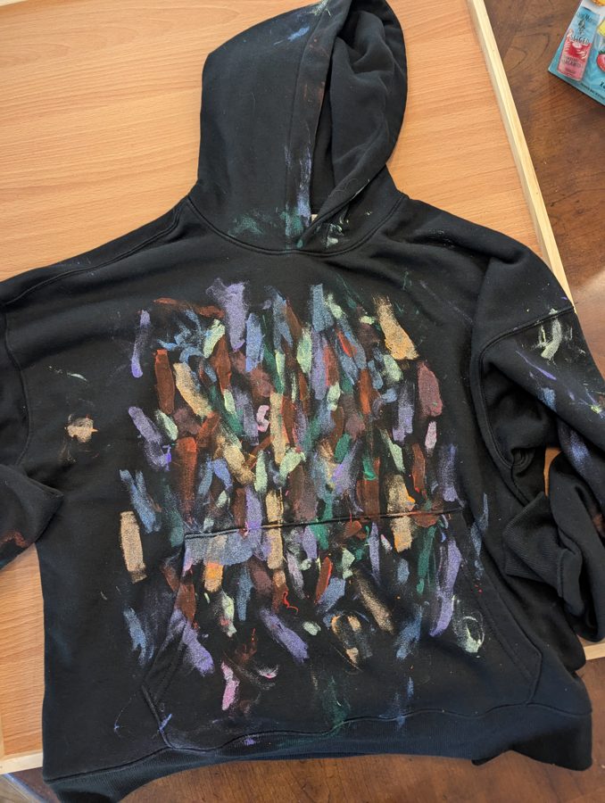 Hand-painted sweatshirt, sample design